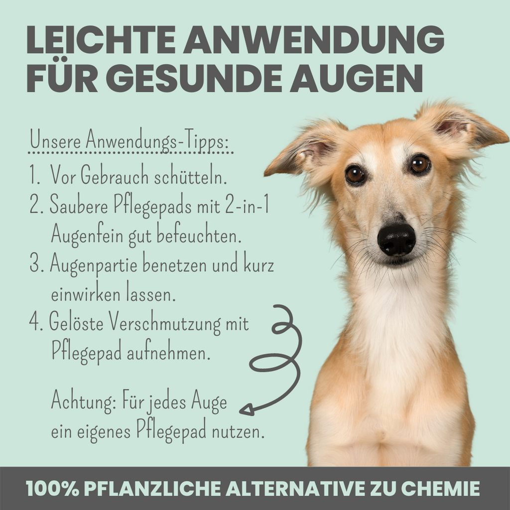2-in-1 Augenfein Reinigung & Pflege für Hunde & Katzen mit kolloidalem Silber (50ml)